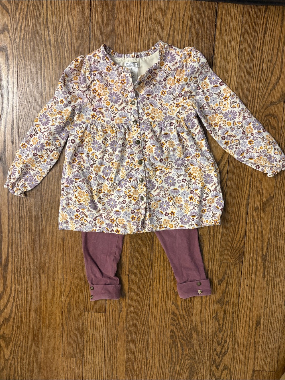 Max Studio Floral Tunic with Mauve Leggings